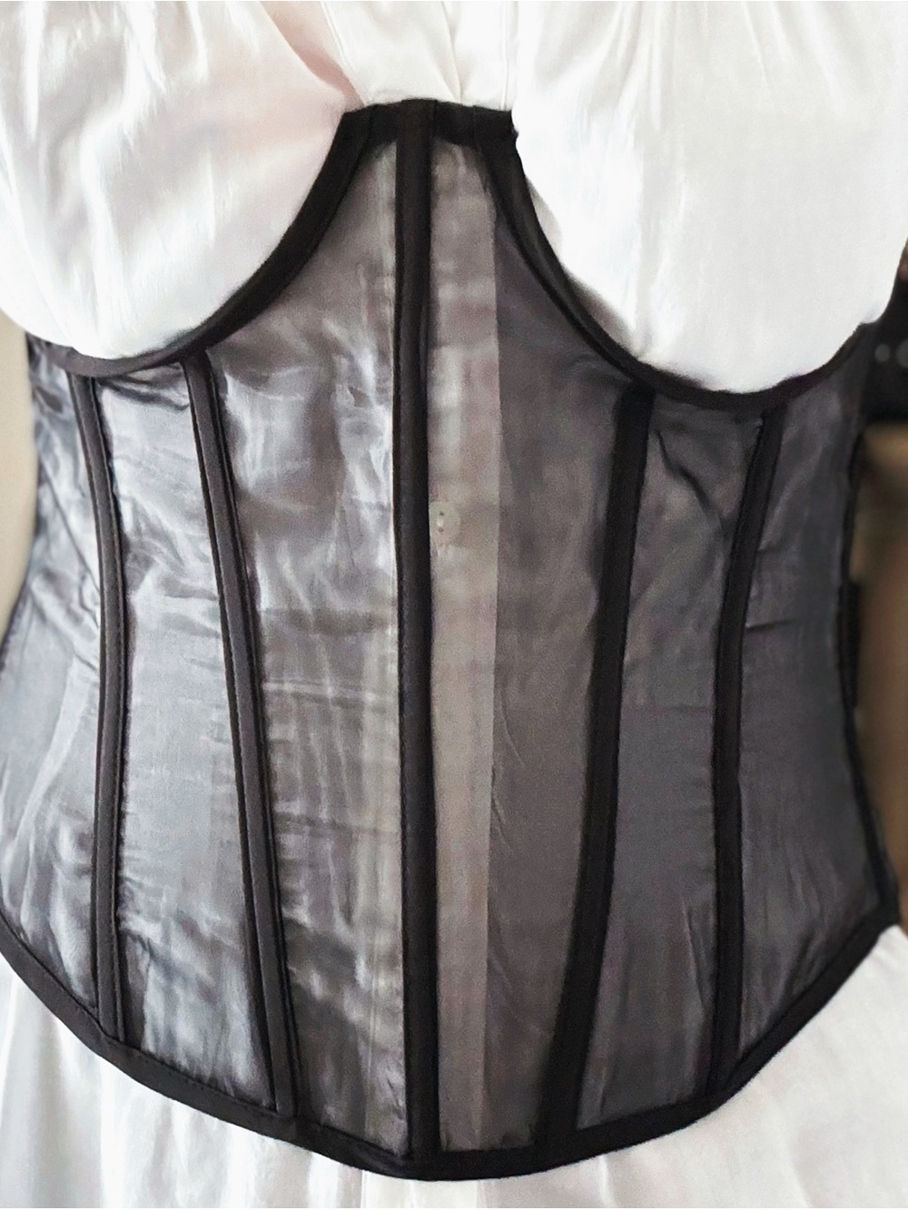 Vanessa Mooney Sheer Black Underbust Corset Sz S